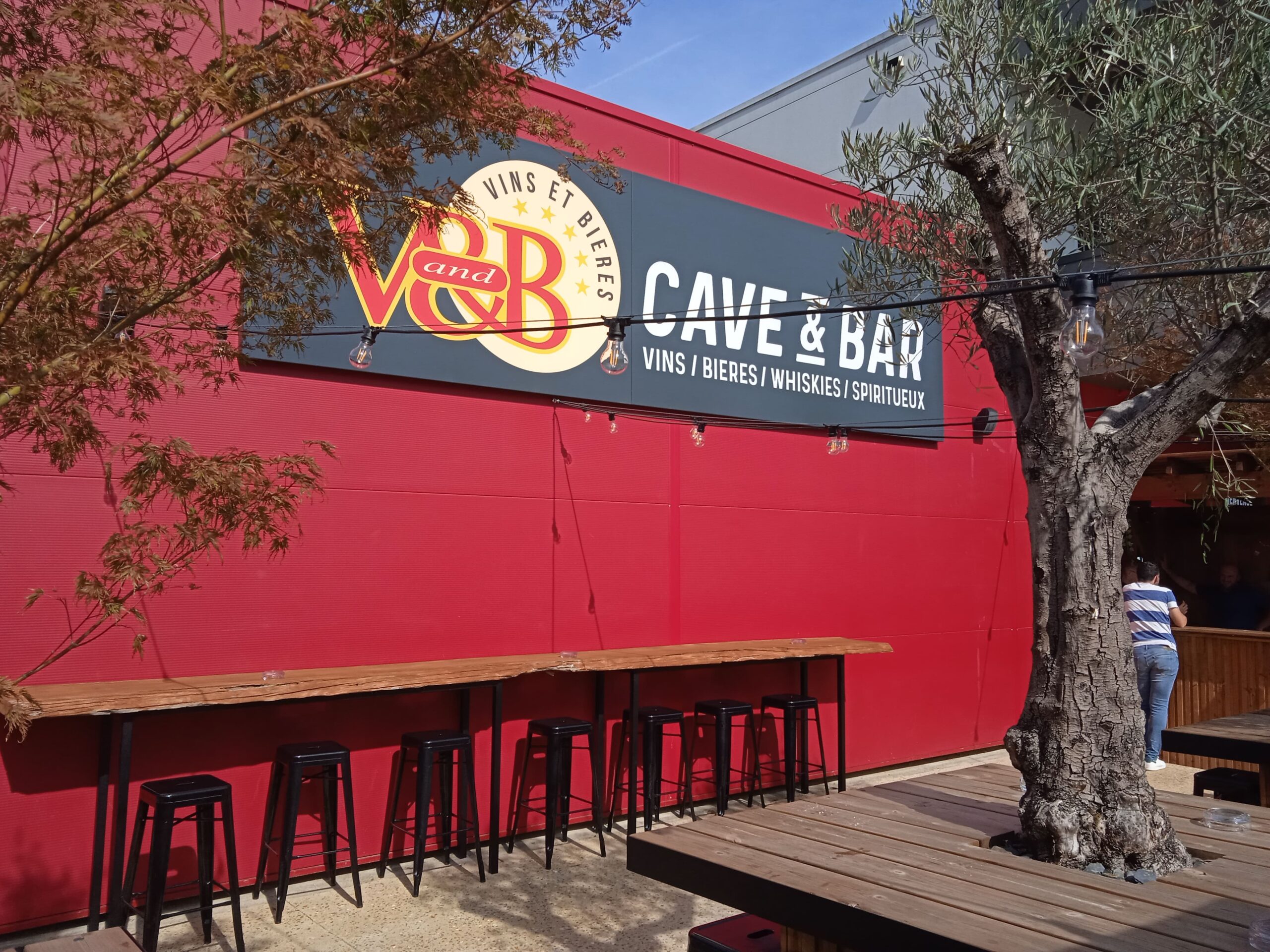 V and B